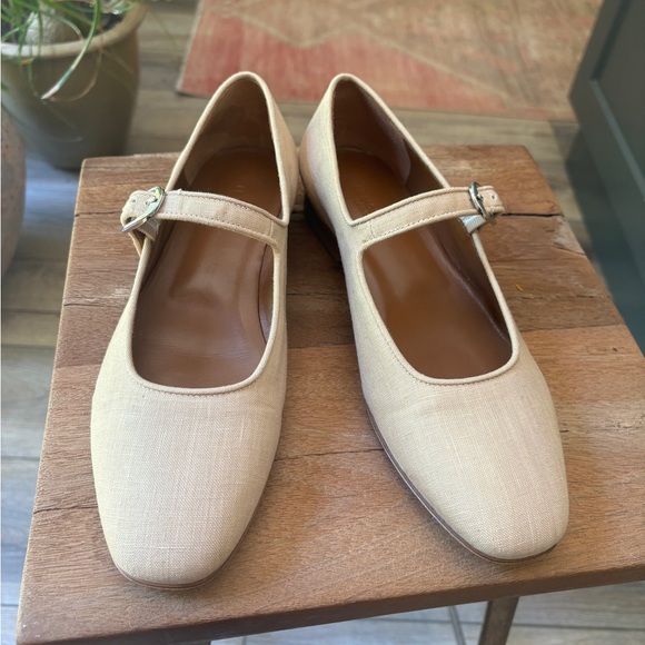 Le Monde Beryl Mary Jane Linen Flats Beige size 38 - Picture 2 of 9